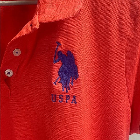 U.S. Polo Assn. Vibrant  Peachy Orange Polo Shirt - Picture 3 of 8